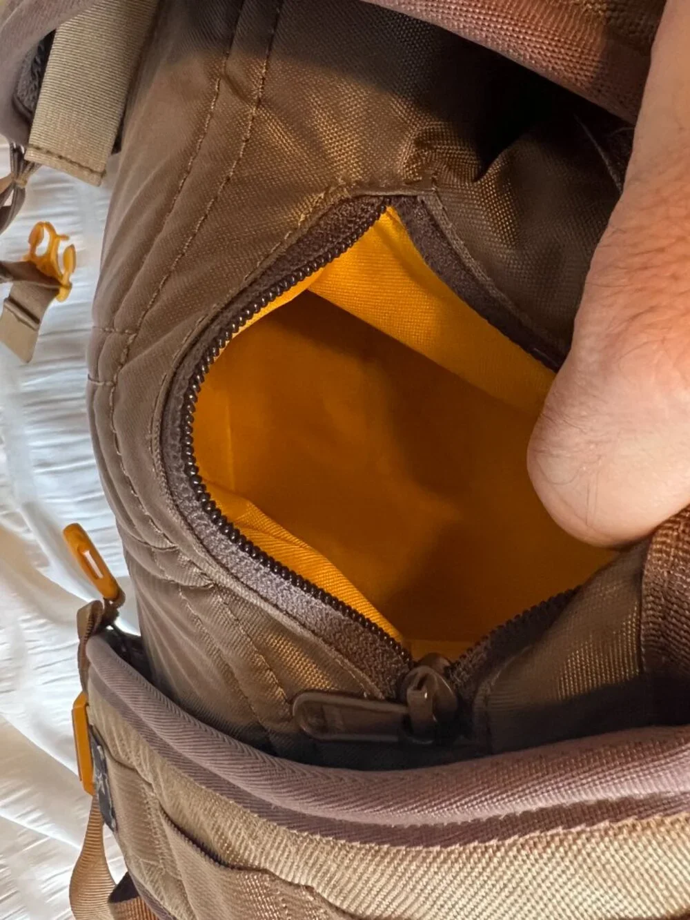 Roark Passenger 2.0 27L rolltop canvas backpack in toffee color (tan)